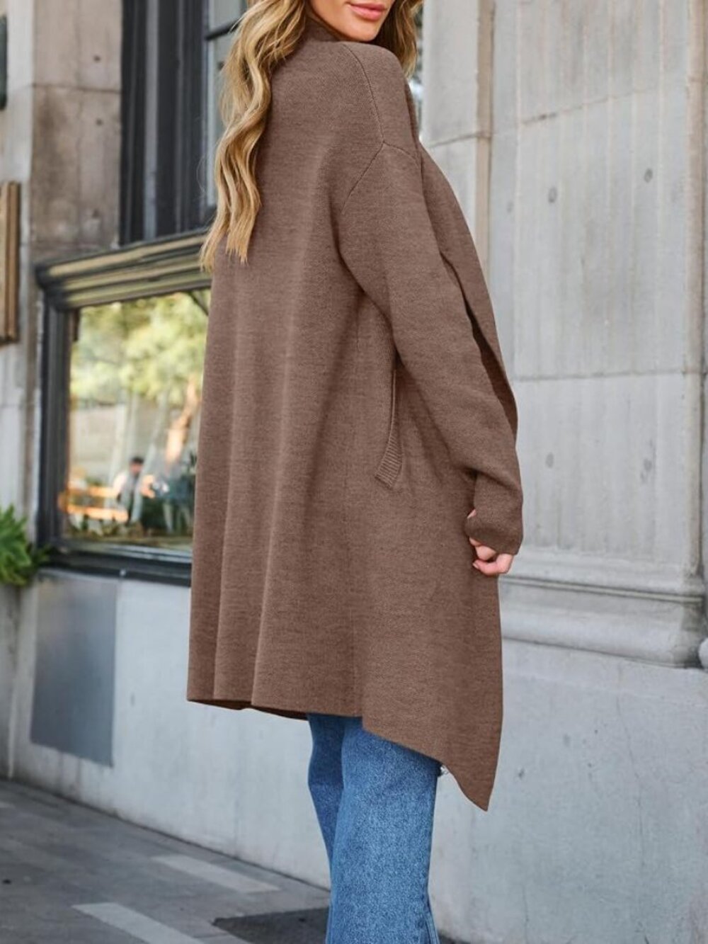 Women's Casual Lapel Cardigan Long Sleeve Open Front  - Size Med - Picture 2 of 5
